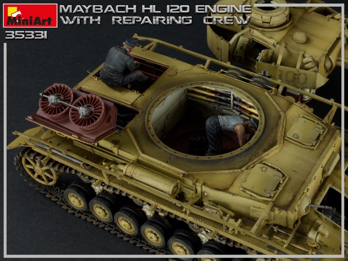 Miniart 35331 MAYBACH HL 120 ENGINE FOR PANZER III/IV FAMILY WITH REPAIR CREW 1/35 – zdjęcie 16
