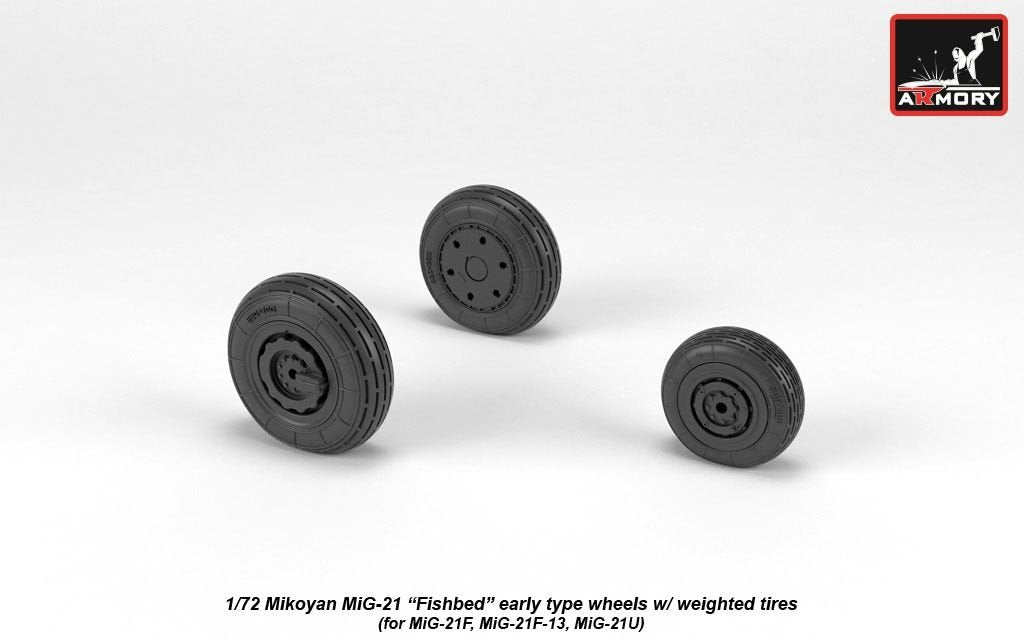Armory Models AW72048 Mikoyan MiG-21 Fishbed wheels w/ weighted tires, early 1/72 – zdjęcie 2