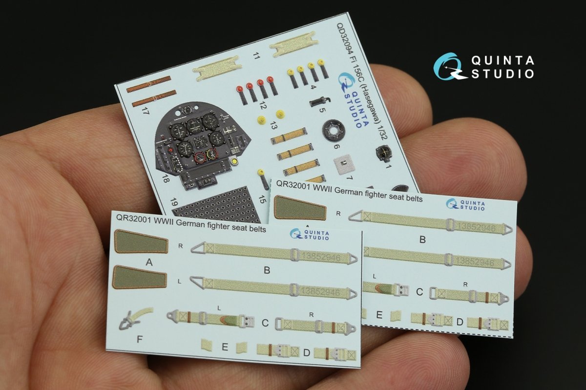 Quinta Studio QD32094 Fi 156C 3D-Printed &amp;amp; coloured Interior on decal paper (Hasegawa) 1/32 – immagine 3