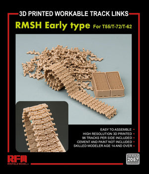 Rye Field Model 2057 RMSH Early type For T55/-72/T-62 3D PRINTED WORKABLE TRACK LINKS 1/35 – immagine 2