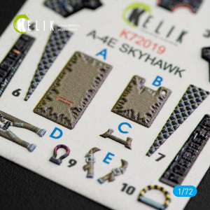 KELIK K72019 A-4E &amp;quot;SKYHAWK&amp;quot; INTERIOR 3D DECALS FOR FUJIMI/HOBBY 2000 KIT 1/72 – immagine 4