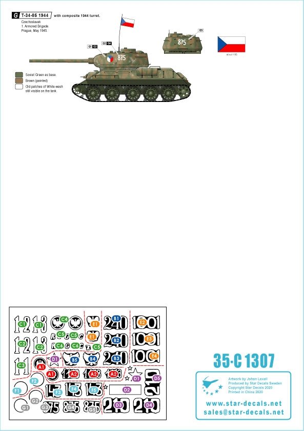 Star Decals 35-C1307 T-34-85 Medium Tank 1/35 – immagine 2