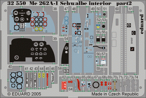 Eduard 32550 Me 262A Schwalbe interior 1/32 TRUMPETER – zdjęcie 2