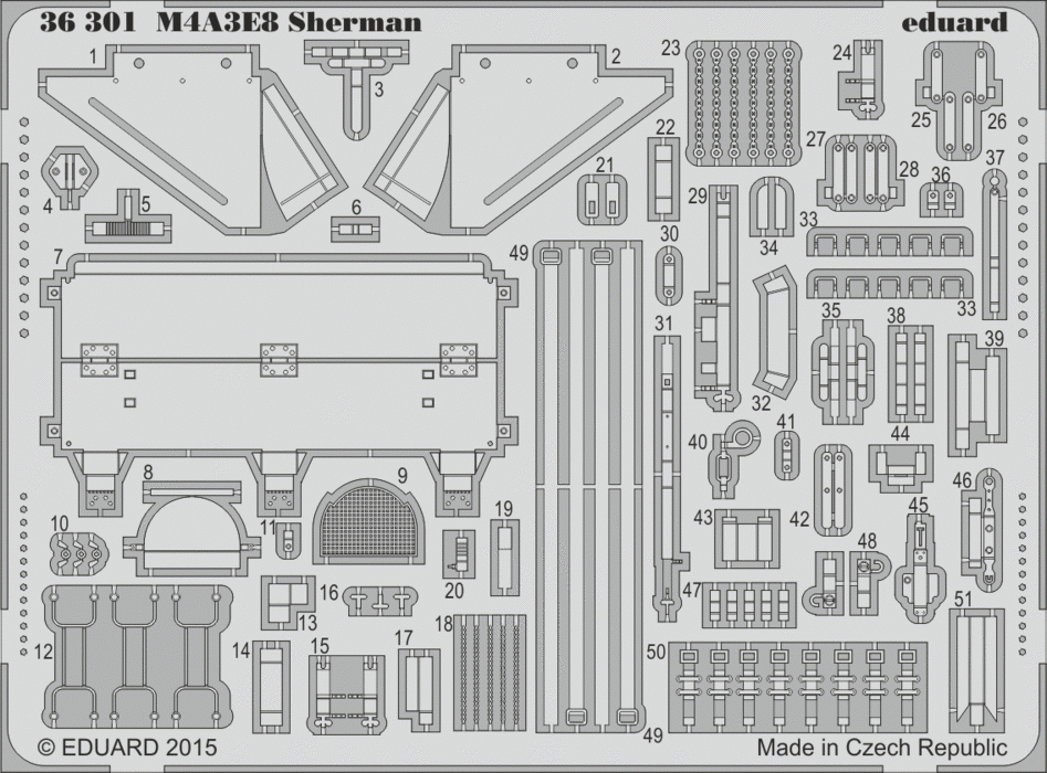 Eduard 36301 M4A3E8 Sherman TAMIYA 1/35