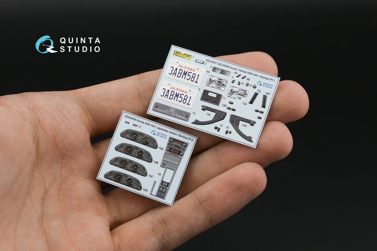 Quinta Studio QD24008 Honda NSX NA1 Japanese version 3D-Printed &amp;amp; coloured Interior on decal paper (Tamiya) 1/24 – immagine 4