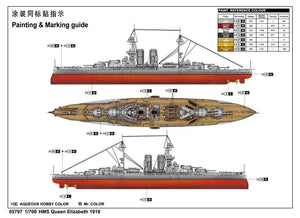Trumpeter 05797 British battleship HMS Queen Elizabeth (1918) 1/700 – immagine 7