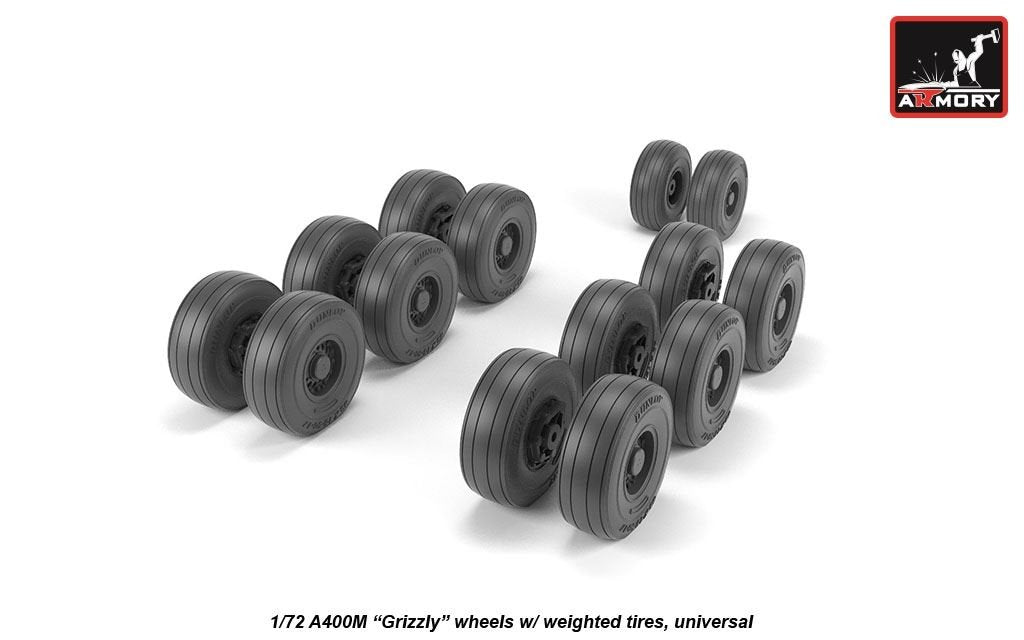 Armory Models AW72506 A400M Grizzly wheels w/ weighted tires 1/72 – zdjęcie 4