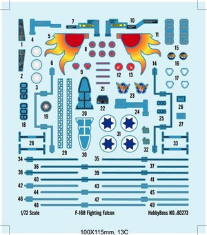 Hobby Boss 80273 F-16B Fighting Falcon 1/72 – immagine 3