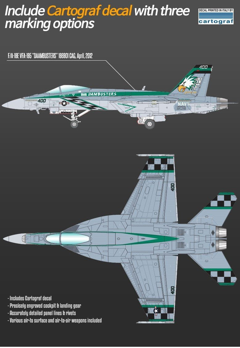 Academy 12565 USN F/A-18E VFA-195 &amp;quot;Chippy Ho&amp;quot; 1/72 – imagen 2