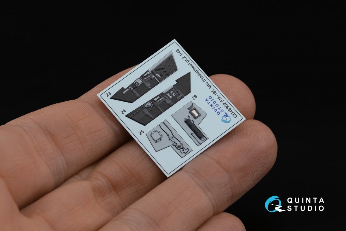 Quinta Studio QD48302 F/A-18C late 3D-Printed &amp;amp; coloured Interior on decal paper (Hasegawa) 1/48 – immagine 4