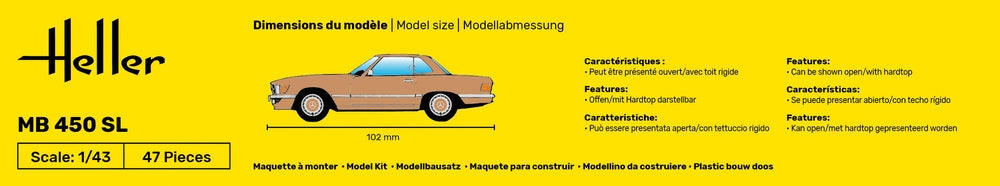 Heller 56171 Starter Set - MB 450 SL 1/43 – zdjęcie 3