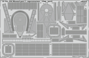Eduard 53123 USS Missouri part 7 - superstructure TRUMPETER 1/200 – immagine 3