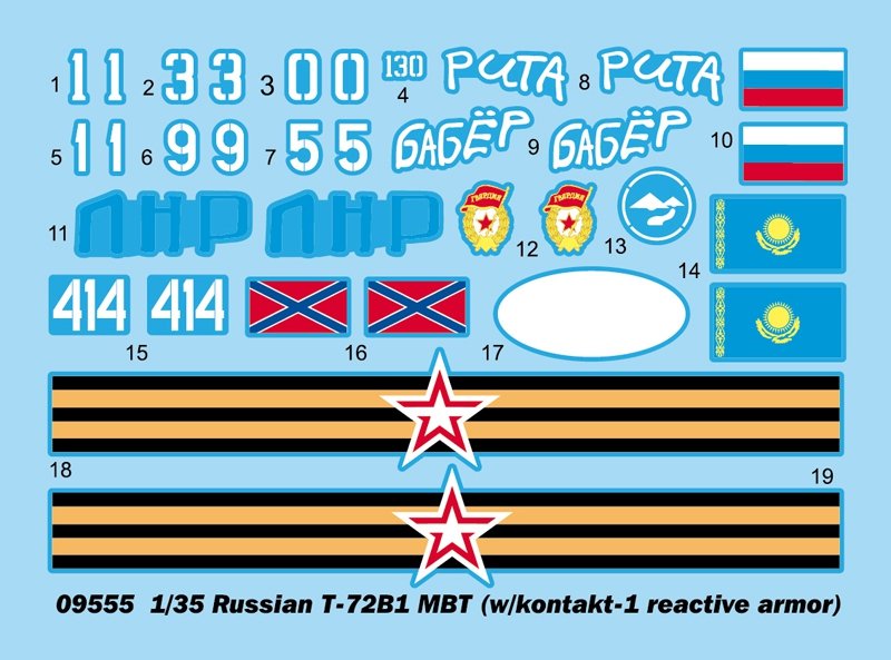 Trumpeter 09555 Russian T-72B1 MBT (w/kontakt-1 reactive armor) 1/35 – immagine 3