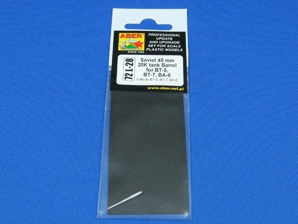 Aber 72L-28 Lufa 45 mm 20K do BT-5, BT-7, BA-6 / Soviet 45mm 20K tank barrel for BT-5, BT-7, BA-5 1/72 – imagen 4