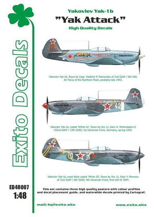 EXITO ED48007 Yak Attack - Yakovlev Yak-1b - decal 1/48