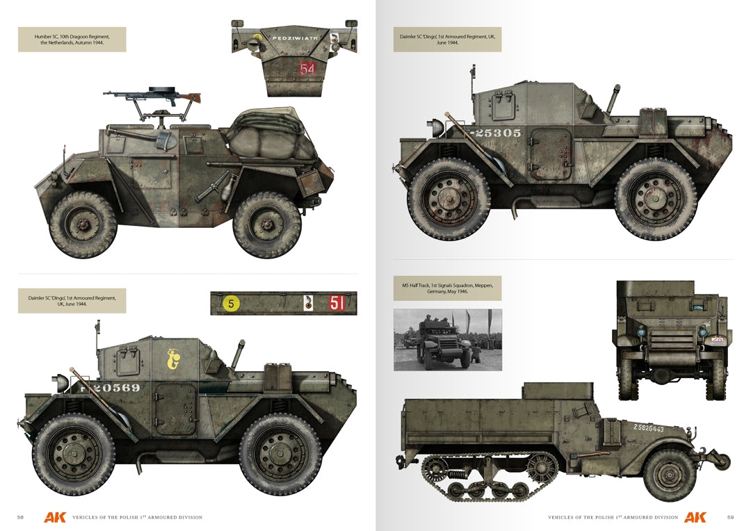 AK Interactive AK130010 VEHICLES OF THE POLISH 1ST ARMOURED DIVISION – CAMOUFLAGE PROFILE GUIDE - English – immagine 9
