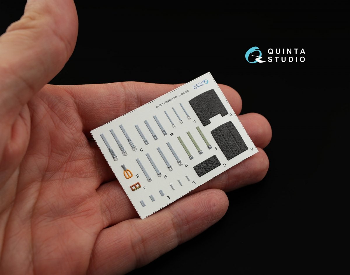 Quinta Studio QD32003 F-16C 3D-Printed &amp;amp; coloured Interior on decal paper (for Tamiya kit) 1/32 – immagine 6