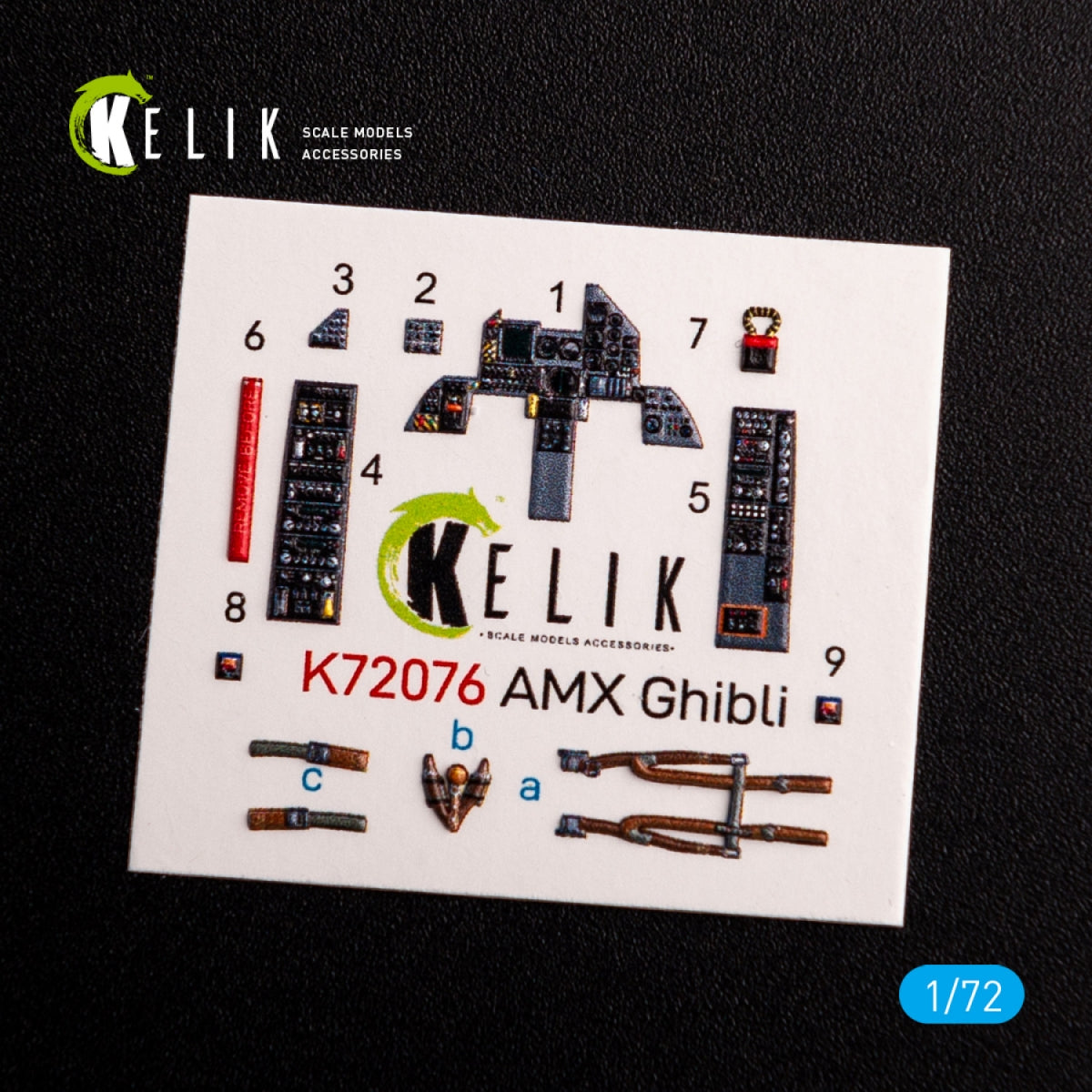 KELIK K72076 Amx Ghibli interior 3D decals for Italeri kit 1/72 – immagine 3