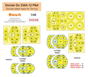 Omask 54048 Dornier Do 335A-12 Pfeil double-sided mask (for Tamiya) 1/48 – immagine 2