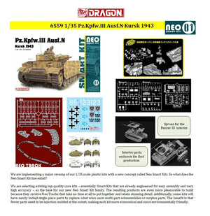 Dragon 6559 Pz. Kpfw. III Ausf.N Kursk 1943 1/35 – immagine 2