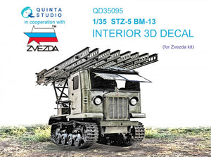 Quinta Studio QD35095 STZ-5 BM-13 3D-Printed &amp;amp; coloured Interior on decal paper (Zvezda) 1/35