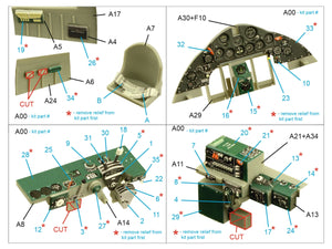 Quinta Studio QD32186 F4F-3 Wildcat 3D-Printed coloured Interior on decal paper (Trumpeter) 1/32 – immagine 2