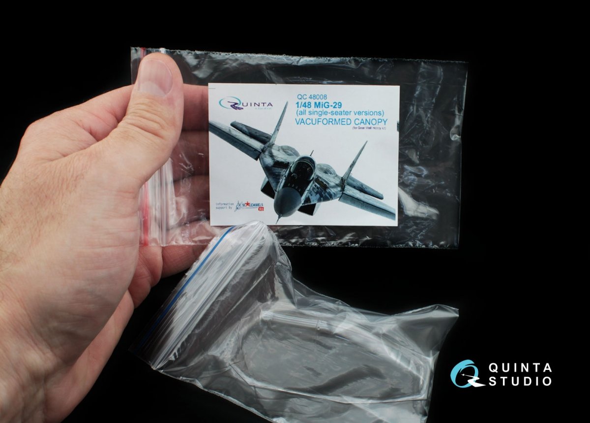 Quinta Studio QC48008 MiG-29 (All single seater version) vacuformed clear canopy (for GWH kits) 1/48 – zdjęcie 5