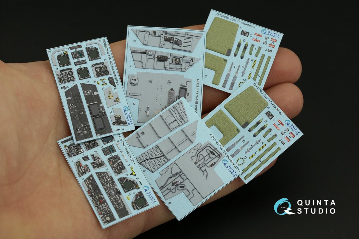 Quinta Studio QD32147 F/A-18B 3D-Printed &amp;amp; coloured Interior on decal paper (Academy) 1/32 – Bild 2