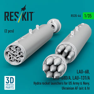 RESKIT RS35-0044 LAU-68, LAU-68D/A, LAU-131/A Hydra rocket launchers for US Army &amp; Navy, Ukrainian AF (a/c &amp; h) (2pcs) (3D Printed) 1/35