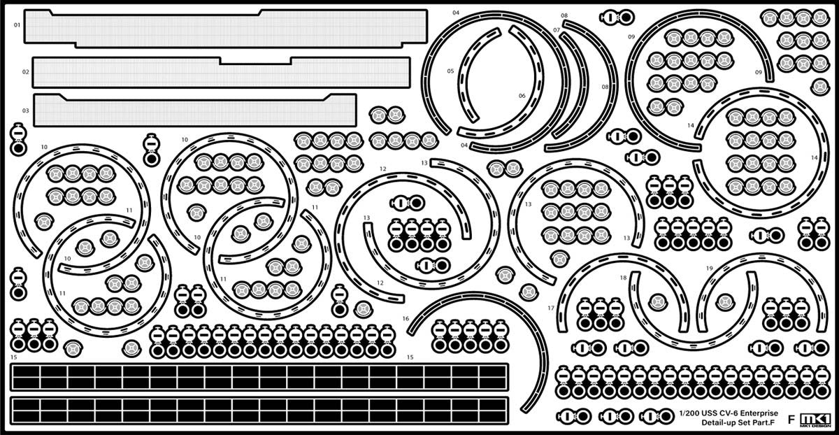 MK1 Design MD-20022 USS CV-6 Enterprise DX with Full Wooden Deck for Trumpeter 1/200 – immagine 69