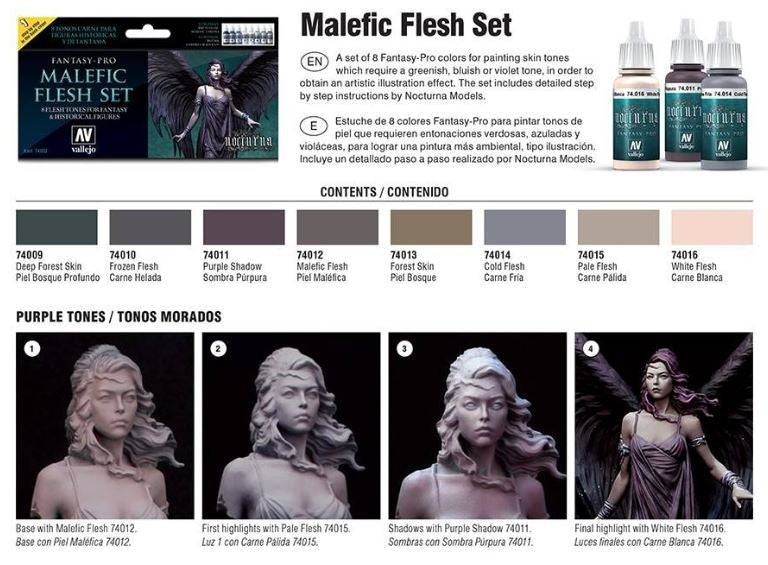 Vallejo 74102 Model Color Set Fantasy Pro Malefic Flesh 8x17 ml – Bild 3
