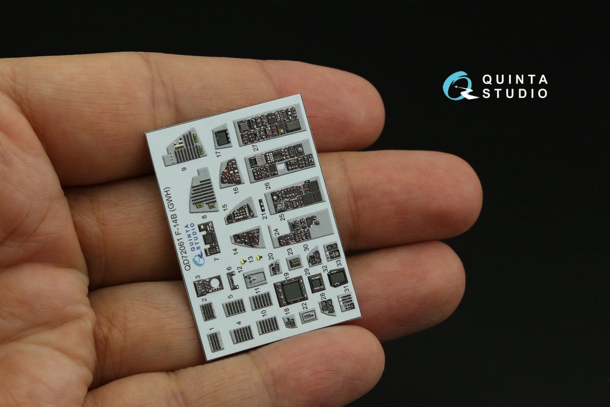Quinta Studio QD72061 F-14B 3D-Printed &amp;amp; coloured Interior on decal paper (GWH) 1/72 – Bild 6
