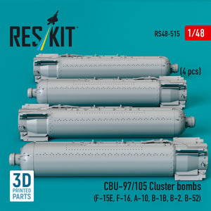 RESKIT RS48-0515 CBU-97/105 cluster bombs (4 pcs) (3D Printed) 1/48 – immagine 2