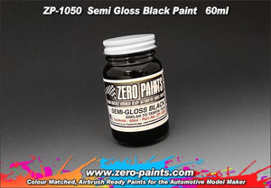 Peinture noire semi-brillante Zero Paints ZP-1050, 60 ml