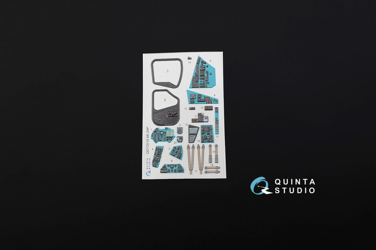 Quinta Studio QD72018 Mi-24P 3D-Printed &amp;amp; colored Interior on decal paper (for Zvezda kit) 1/72 – image 3