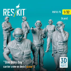 RESKIT RSF32-0075 « Une journée chargée » : l’équipage du porte-avions sur le pont (scène 1) (6 pièces) (Impression 3D) 1/32 – image 2