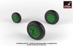 Armory Models AW32009 Mikoyan MiG-21 Fishbed wheels w/ weighted tires, early 1/32 – immagine 4