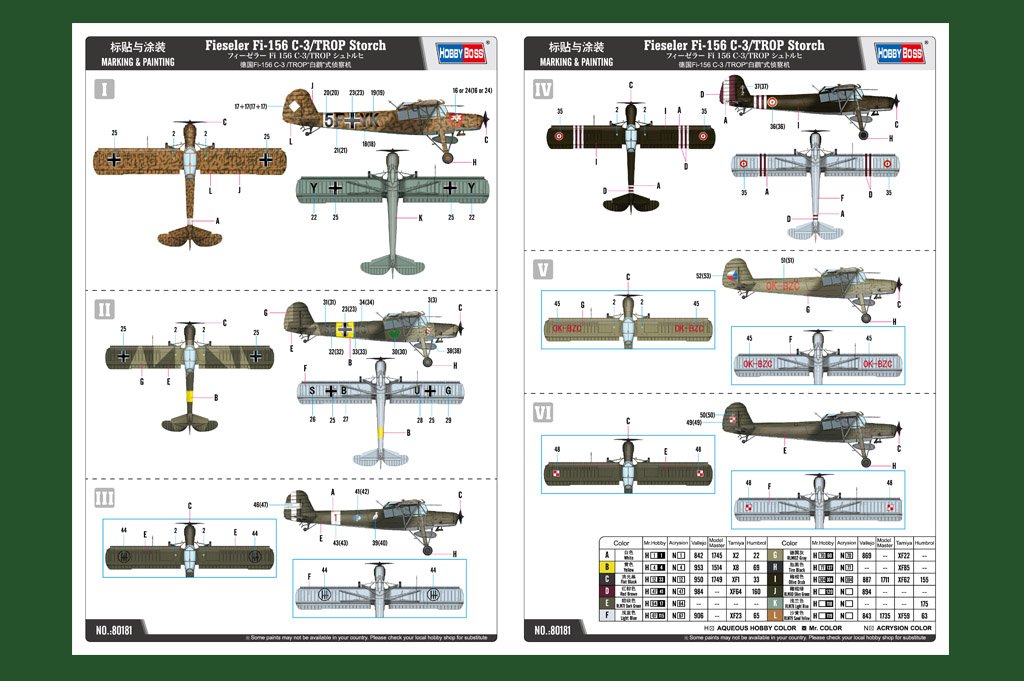 Hobby Boss 80181 Fieseler Fi-156 C-3/TROP Storch 1/35 – zdjęcie 4