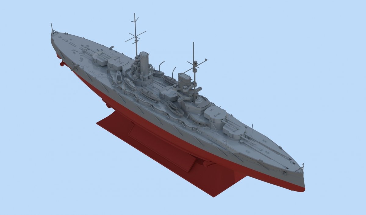 ICM S015 (Full Hull OR Waterline), WWI German Battleship Großer Kurfürst 1/700 – Bild 2