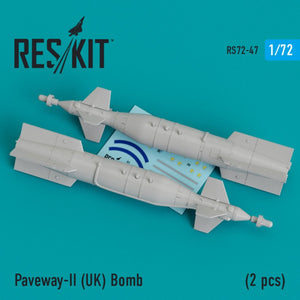 RESKIT RS72-0047 PAVEWAY-II (Royaume-Uni) BOMBE (2 PIÈCES) 1/72