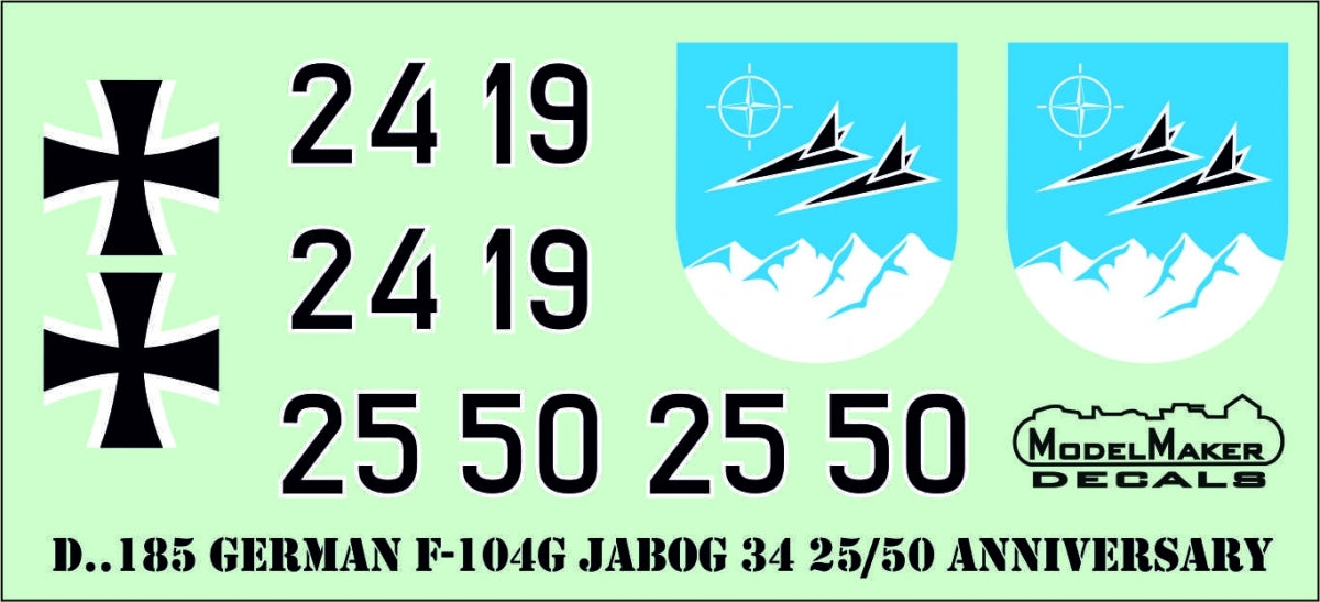 ModelMaker Decals D48185 F-104 German JaboG 34 25/50 Aniversary 1/48 – immagine 2