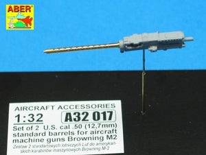 Aber A32017 Set of 2 cal .50 (12,7mm) standard barrels for US aircraft machine guns Browning M2 1/32 – immagine 5