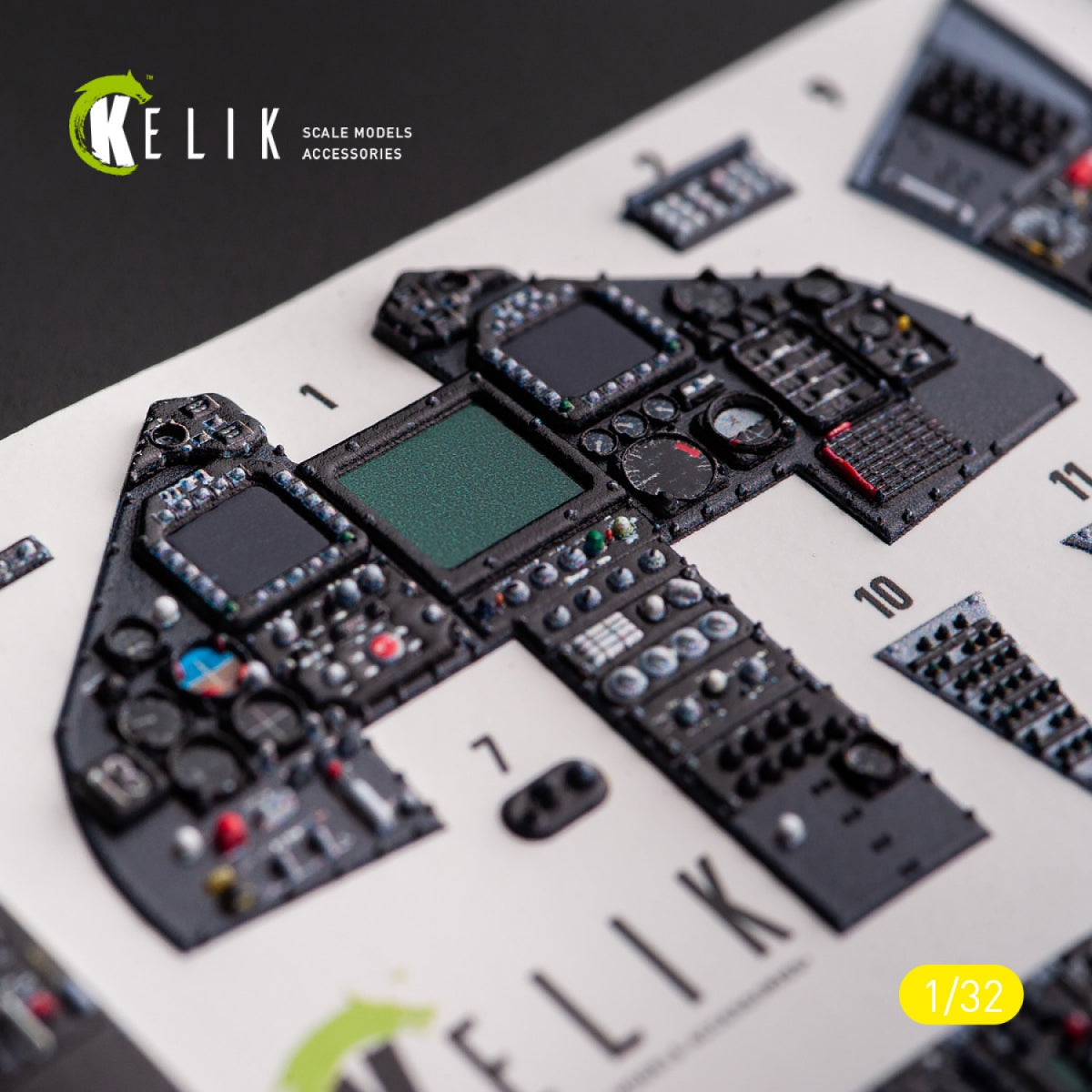 KELIK K32027 F-117A - Type 1 interior 3D decals for Trumpeter kit 1/32 – immagine 4