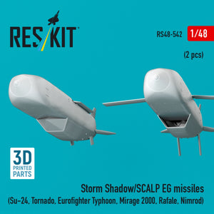 RESKIT RS48-0542 Storm Shadow/SCALP EG missiles (2 pcs) (Su-24, Tornado, Eurofighter Typhoon, Mirage 2000, Rafale, Nimrod) (3D Printed) 1/48