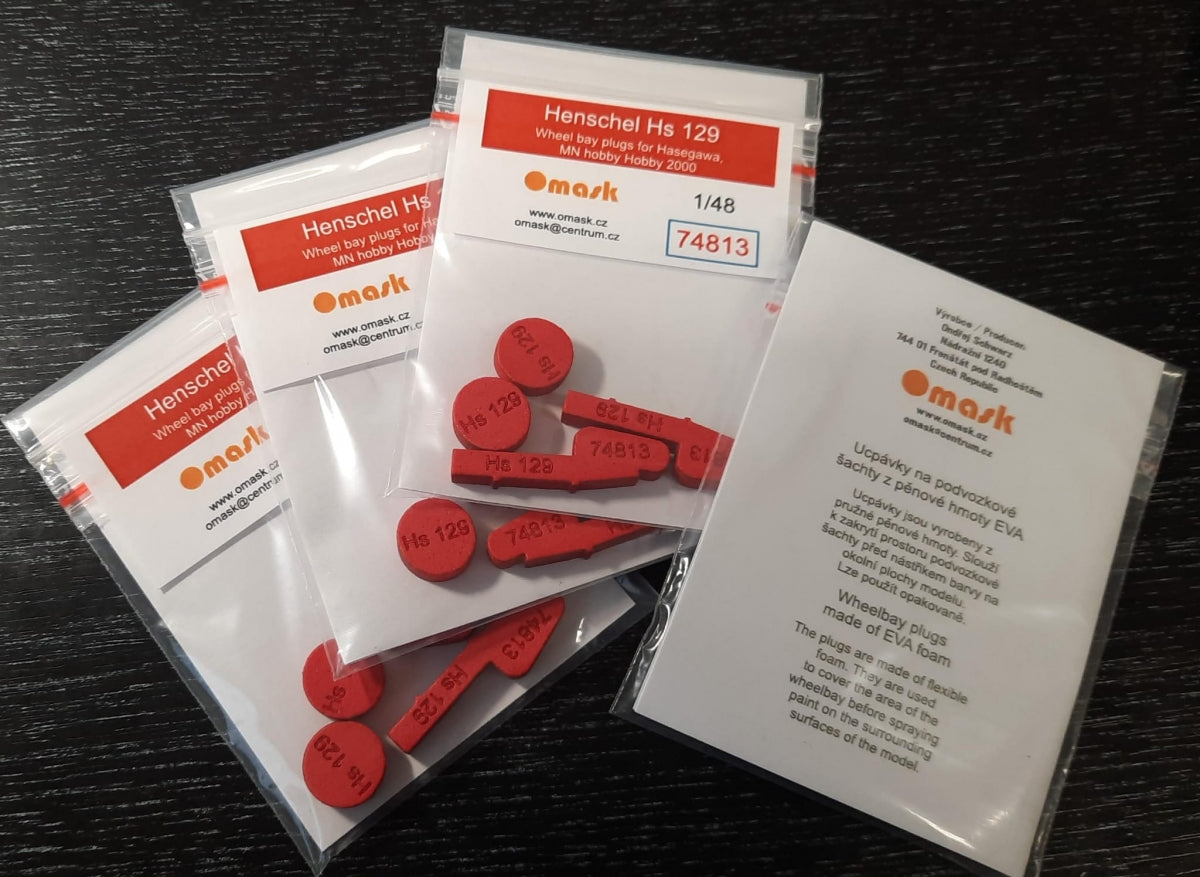Omask 74813 Henschel Hs 129 wheel bay plugs (for Hasegawa, MN Hobby, Hobby 2000)) 1/48 – immagine 3