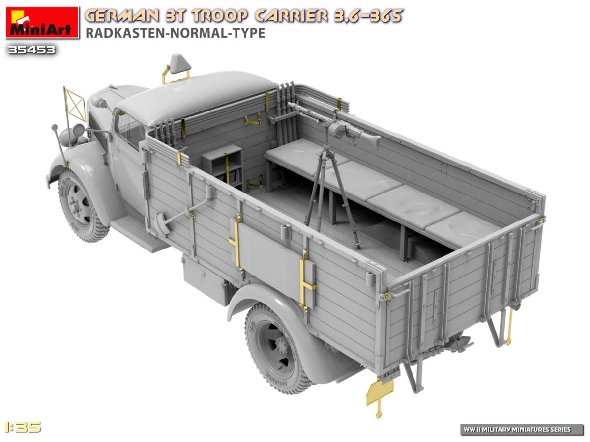 Miniart 35453 German 3t Troop Carrier 3.6-36S Radkasten-Normal-Type 1/35 – immagine 16