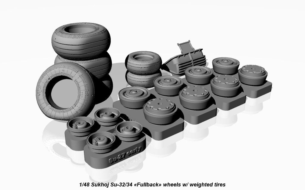 Armory Models AW48025 Roues Fullback Sukhoj Su-32FN / Su-34 avec pneus lestés 1/48