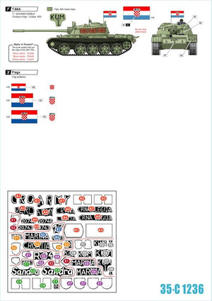 Star Decals 35-C1236 T-55A. First war years 1991-92 1/35 – immagine 2