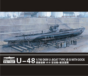 FlyHawk modèle FH1101 U-boat Type VII B DKM U-48 avec quai 1/700