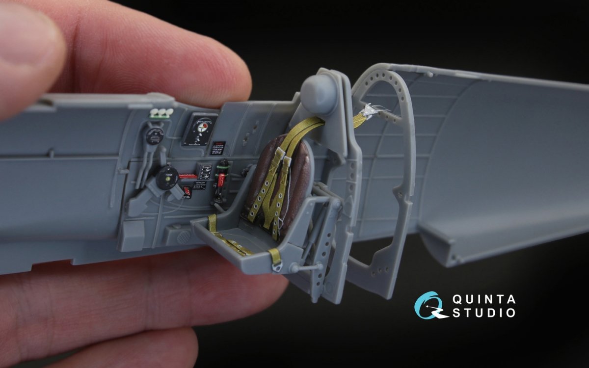 Quinta Studio QD32030 Spitfire Mk.V 3D-Printed &amp;amp; coloured Interior on decal paper (for Hobbyboss kit) 1/32 – immagine 6